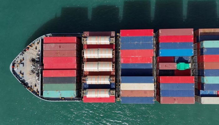 A drone view shows a cargo ship at Kwai Tsing Container Terminals in Hong Kong, April 16, 2025. — Reuters