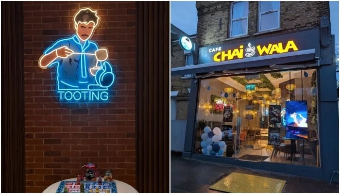 Photos show Café Chaiwala Arshad Khan in Tooting, South London, in exquisite Pakistani cultural settings. — Instagram@arshadchaiwala1