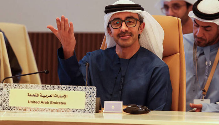 UAE deputy PM due in Pakistan today for trade, investment talks 1 UAEs Deputy Prime Minister and Minister of Foreign Affairs Sheikh Abdullah bin Zayed Al Nahyan attends a meeting on Syria in Riyadh, Saudi Arabia, on January 12, 2025. — Reuters