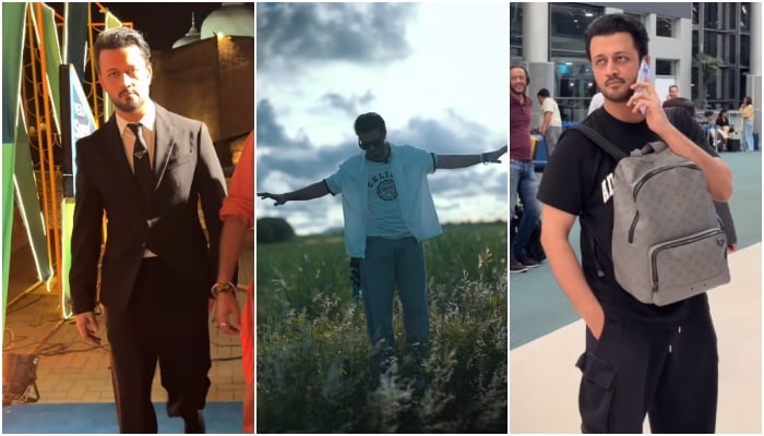 A collage of screengrabs taken from videos posted by Atif Aslam. — Instagram@atifaslam