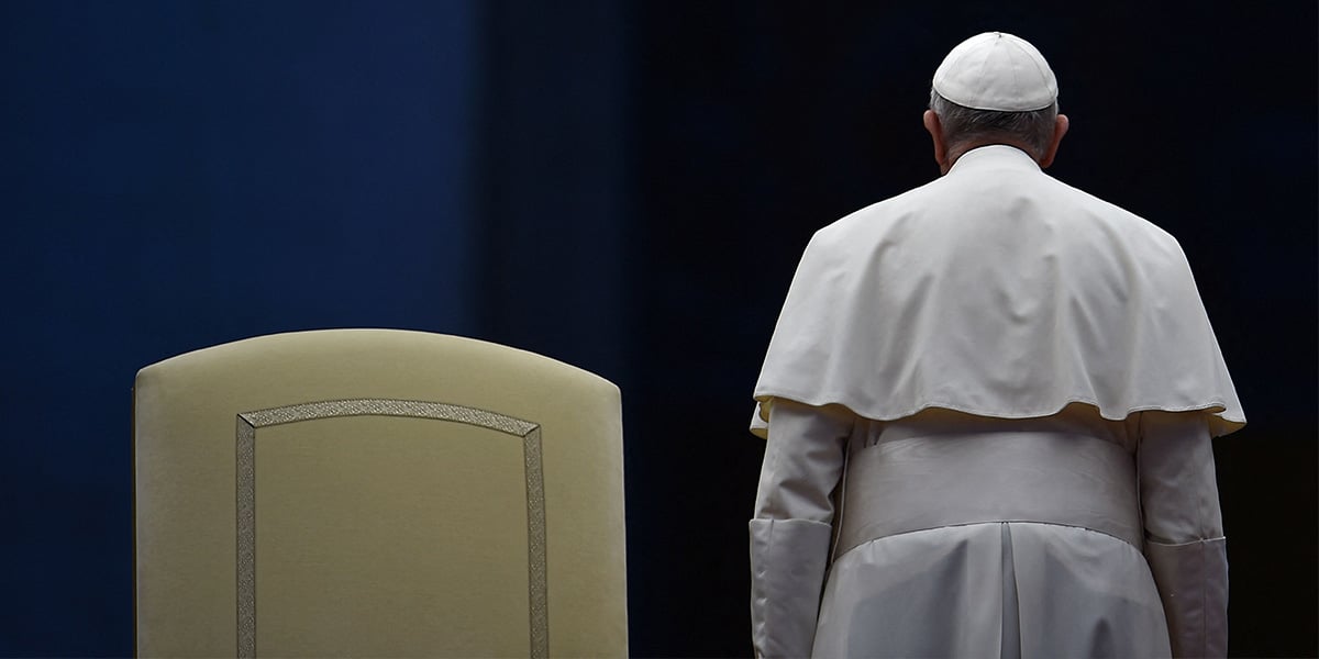 Pope Francis stands up at the end of a prayer vigil on the occasion of the Jubilee of Divine Mercy at St Peters square in Vatican on April 2, 2016. — AFP