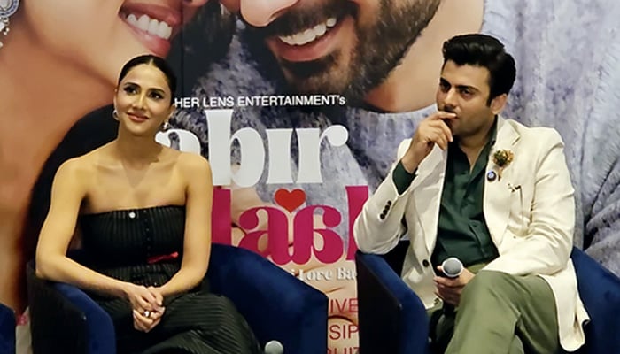 Fawad Khan and Vaani Kapoor at the music launch event of the film Abir Gulaal in Dubai. — Reporter