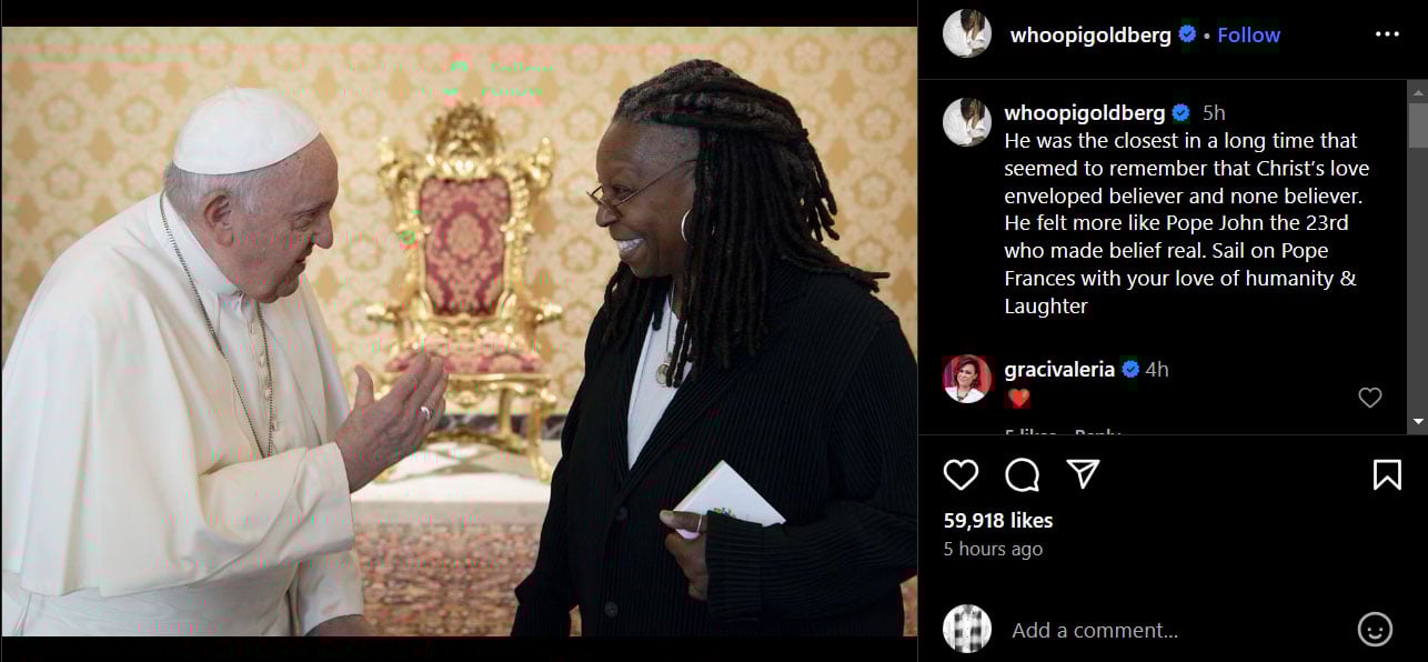 Pope Franciss death draws celebs reactions