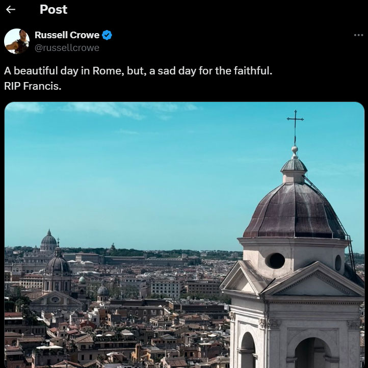 Pope Franciss death draws celebs reactions