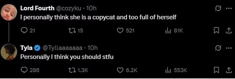 Tyla defends copying Britney Spears look at 2025 Coachella