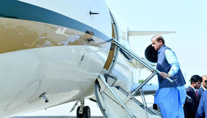 Prime Minister Shahbaz Sharif embarks on first visit abroad after assuming the office on the invitation of Saudi Crown Prince Mohammed bin Salman bin Abdulaziz. — PID/File