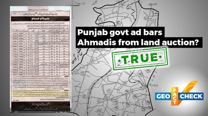 Fact-Check: Punjab govt ad bars Ahmadis from state land auction in Chiniot
