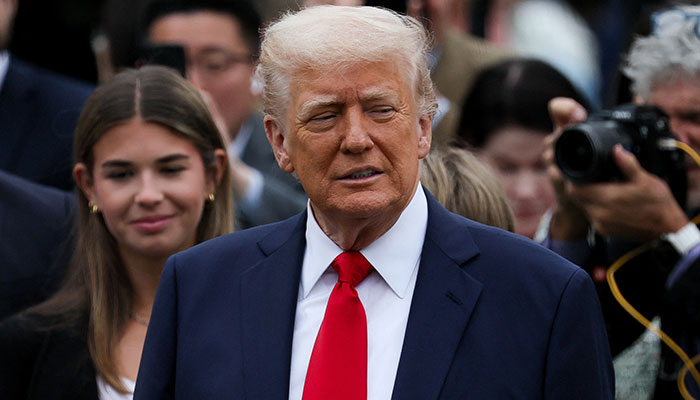 US President Donald Trump attends the annual White House Easter Egg Roll, on the South Lawn of the White House in Washington, DC, US, April 21, 2025. — Reuters