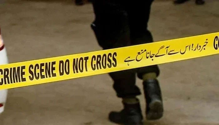 A representational image showing police tape at a crime scene. — AFP/File
