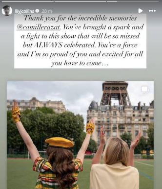 Lily Collins reacts to Camille Razats exit from ‘Emily in Paris