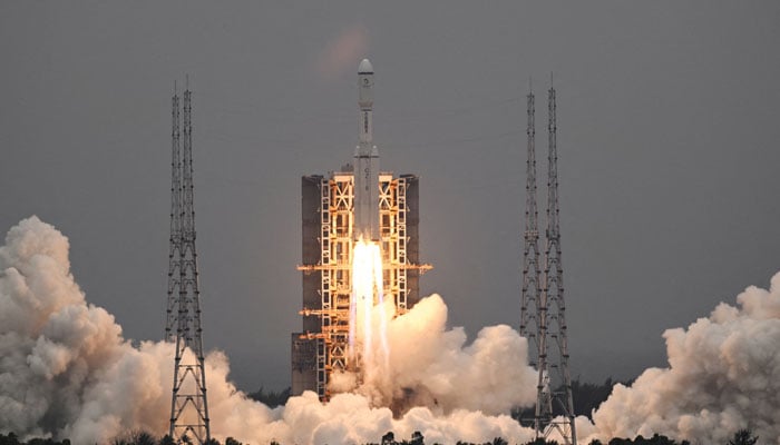 This representative image shows a Long March-8 rocket, carrying the relay satellite Queqiao-2 for Earth-Moon communications, blasts off at the Wenchang Space Launch Center in Hainan province, China March 20, 2024. — Reuters.