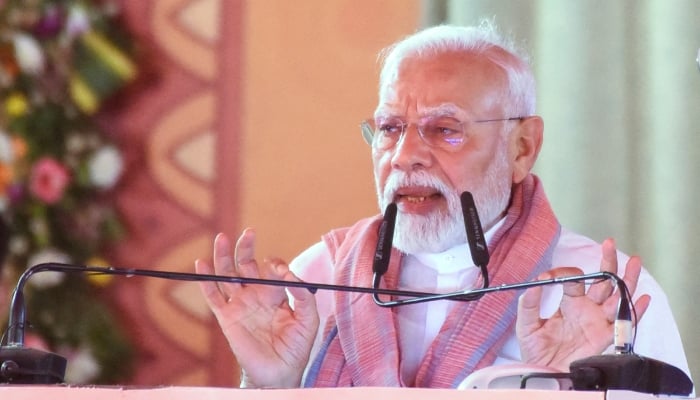 Indias Prime Minister Narendra Modi addresses a rally in Madhubani in the eastern state of Bihar, India, April 24, 2025. — Reuters
