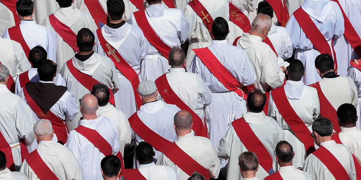 Clergy members attend the funeral Mass of Pope Francis in St Peters Square at the Vatican, April 26, 2025. — Reuters