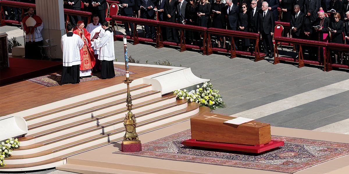 Cardinal Giovanni Battista Re leads the funeral Mass of Pope Francis, in St Peters Square at the Vatican, April 26, 2025. — Reuters