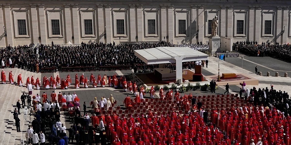 People gather during Pope Francis funeral Mass, in St Peters Square at the Vatican, April 26, 2025. — Reuters