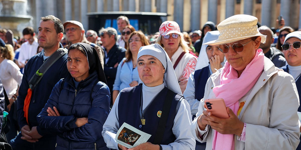 Faithful attend the funeral Mass of Pope Francis in St Peters Square, at the Vatican, April 26, 2025. — Reuters