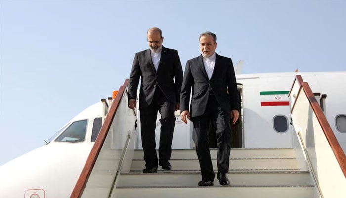 Iranian Foreign Minister Abbas Araghchi arrives ahead of negotiations with the US, in Muscat, Oman, April 25, 2025. — Reuters