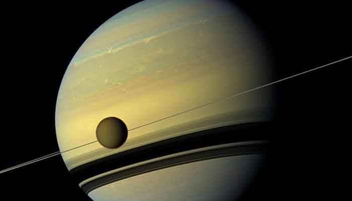 The simulated image shows Saturn and its moon Titan. — Nasa/File