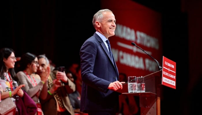 Canadas Prime Minister Mark Carney speaks onstage during an event at the Liberal Party election night headquarters in Ottawa, Ontario, Canada April 29, 2025. — Reuters