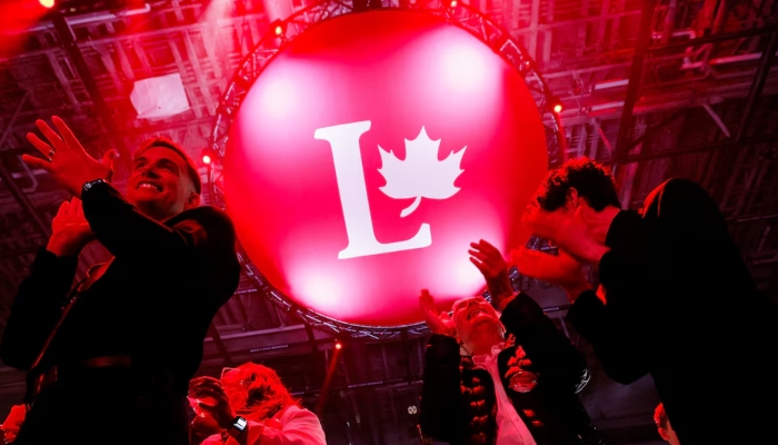 Supporters of Canadas Prime Minister Mark Carney react to polling numbers at the Liberal Party election night headquarters in Ottawa, Ontario, Canada April 28, 2025. — Reuters