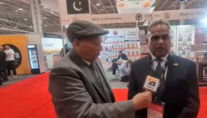 Pakistans Consul General in Toronto, Khalil Bajwa speaks to Geo News during an exhibition in Toronto, Canada. — Reporter
