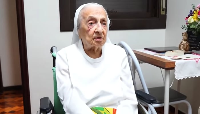 Brazilian nun Inah Canabarro Lucas. — Screengrab/ YouTube/ @LongeviQuest/ File