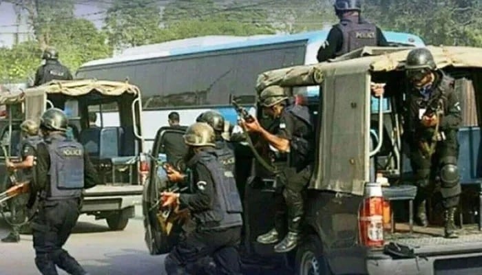 In this undated image, the Counter terrorism Department (CTD) troops are seen at an undisclosed location. — APP/File
