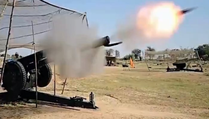 Various units of the Pakistan Army take part in live-fire drills using modern weapons. — Geo News
