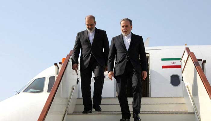 Iranian Foreign Minister Abbas Araghchi arrives ahead of negotiations with the US, in Muscat, Oman, April 25, 2025. — Reuters