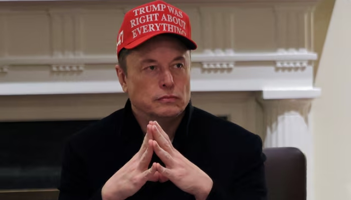 Tesla CEO Elon Musk carries a Trump, was right on everything! Hat at a meeting from the cabinet to the White House, in Washington, the United States, March 24, 2025.