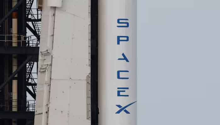 The SpaceX logo is shown on a Falcon 9 rocket at the Kennedy Space Centre, in Cape Canaveral, Florida, US, March 2, 2024. — Reuters