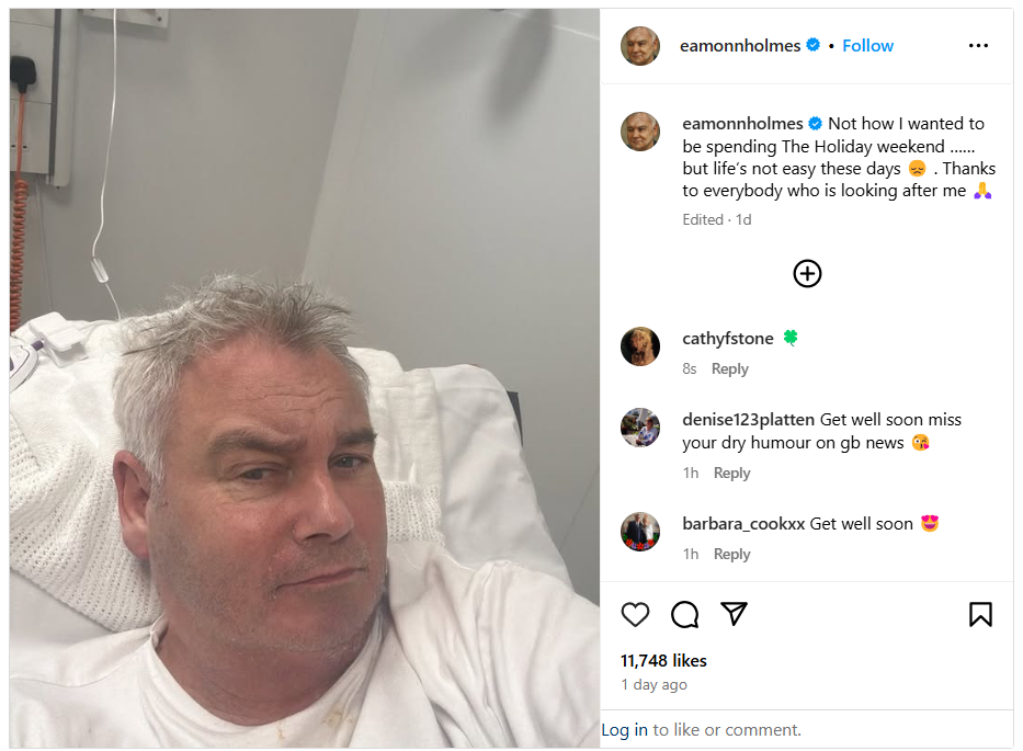 Eamonn Holmes updates fans about unexpected journey