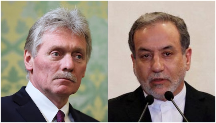 This collage shows Kremlin spokesman Dmitry Peskov (left) and Iranian Foreign Minister Abbas Araqchi. —Reuters/File