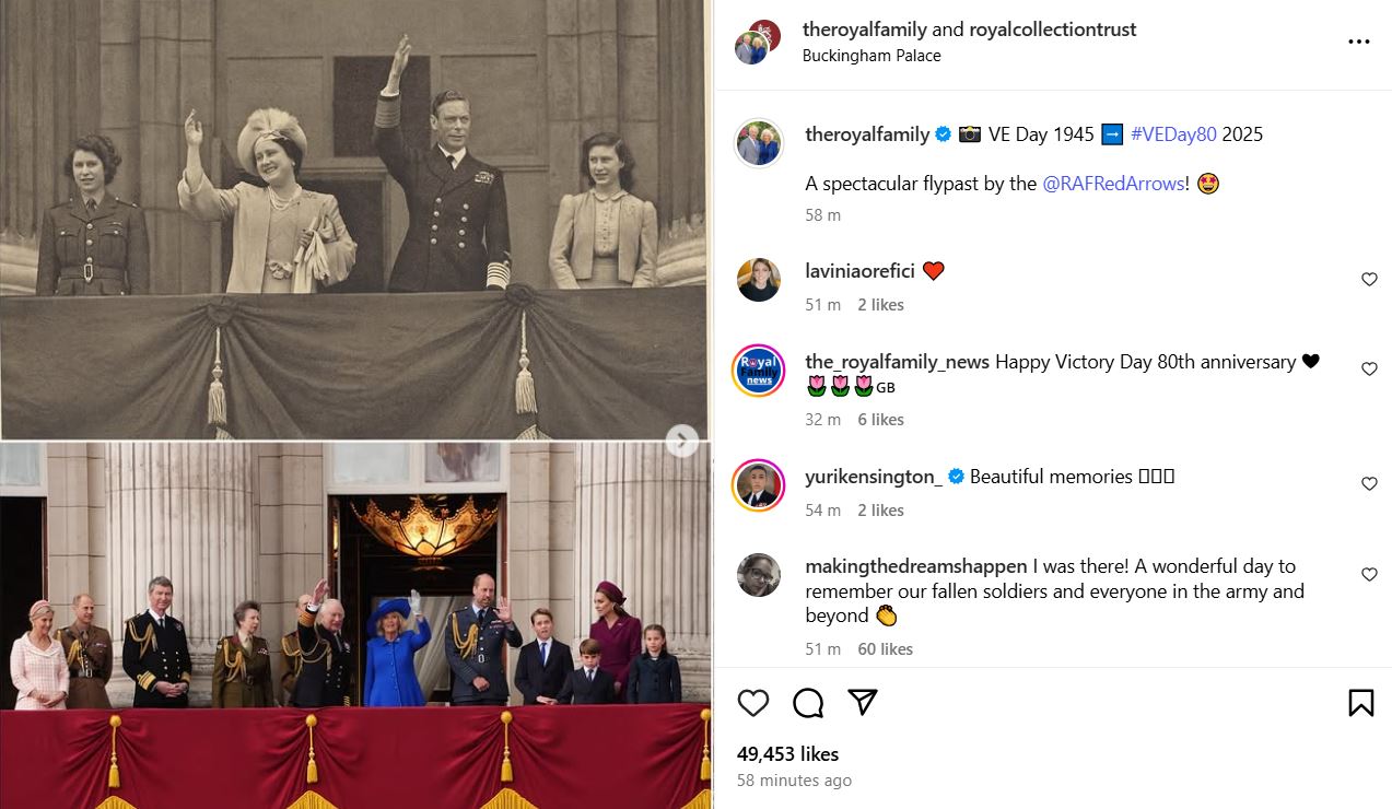King Charles, Queen Camilla mark VE Day with ‘spectacular flypast