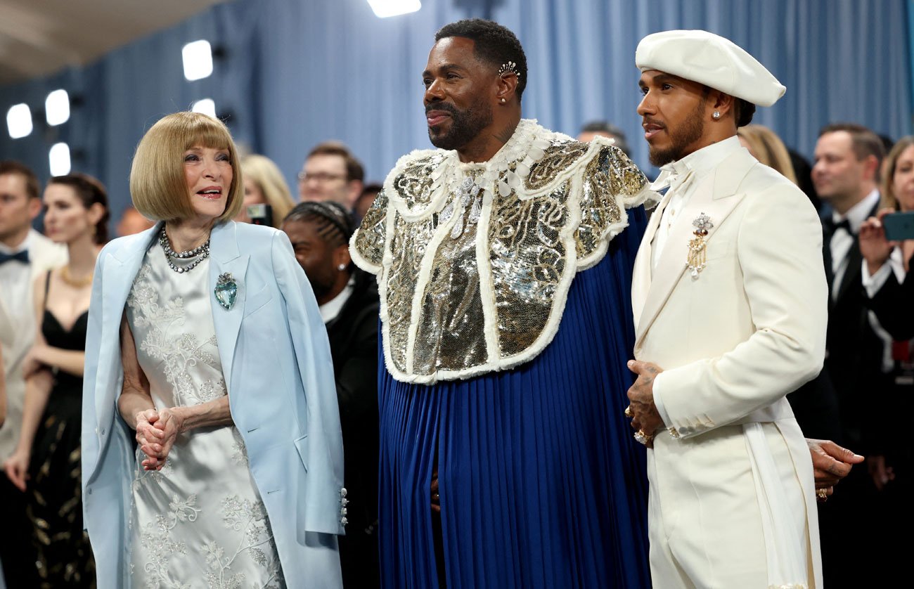 Anna Wintour, Colman Domingo, and Lewis Hamilton/ REUTERS/Mario Anzuoni