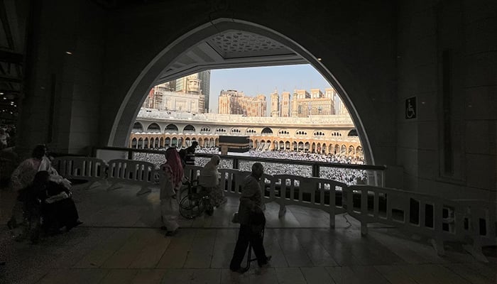 The pilgrims go around the Kaaba while they are doing Tawaf at the Great Mosque, before the annual pilgrimage of the Hajj, in Makkah, Saudi Arabia, June 8, 2024. - Reuters
