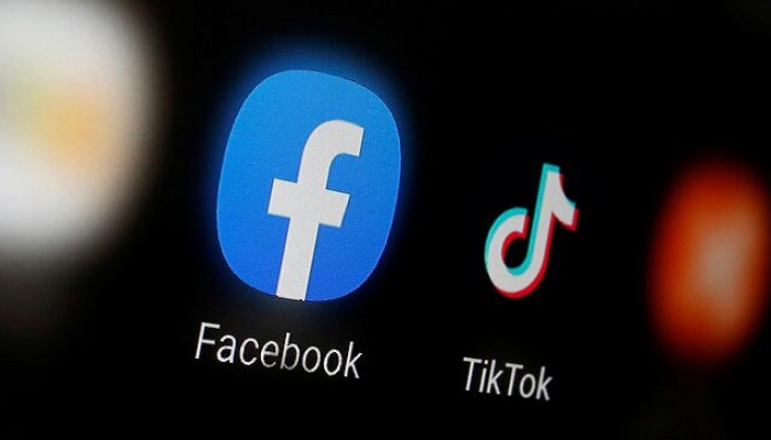 The logos of TikTok and Facebook are displayed on a smartphone in this illustration.— Reuters/File