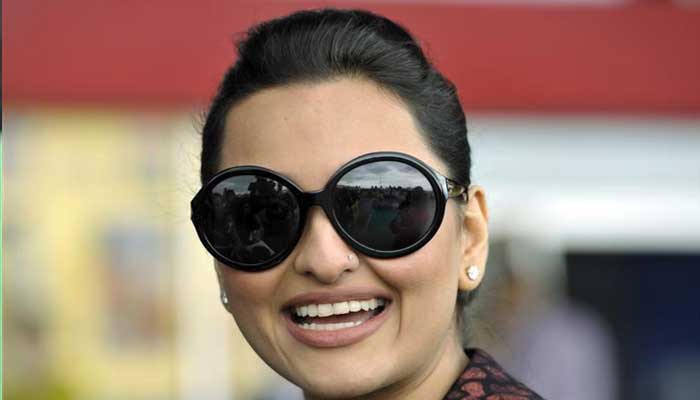 Bollywood actress Sonakshi Sinha smiles while being interviewed at the gala opening of the film Chillar Party in Brampton June 24, 2011. — Reuters
