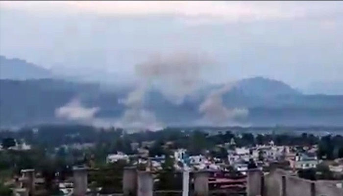 Udhampur Air Base in India hit by missile launched by Pakistan, May 10, 2025. — Screengrab via video/ISPR