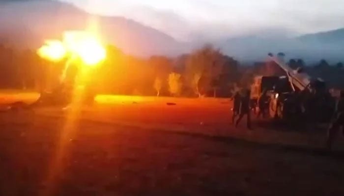Pakistans Army men launching a missile during Operation Bunyan-um-Marsoos, amid tensions with India, on May 10, 2025. — Screengrab via PTV