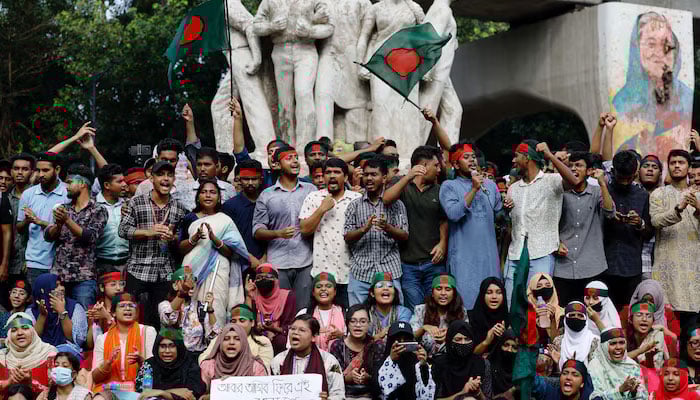 Activists of the Anti-Discriminatory Student Movement gather at the University of Dhakas Teacher Student Center (TSC), demanding the capital punishment for Bangladeshi former Prime Minister Sheikh Hasina for the deaths of students during anti-quota protests, in Dhaka, Bangladesh, August 13, 2024. — Reuters