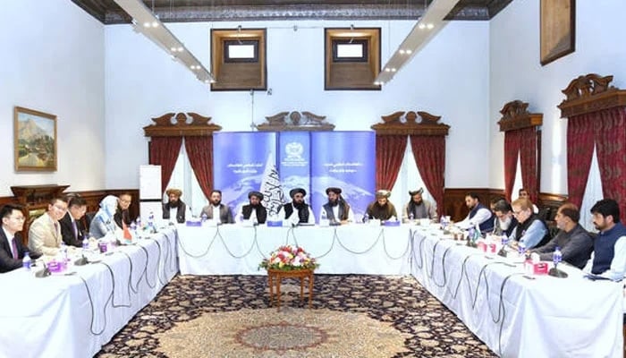 Representatives of Afghanistan, Pakistan and China attend a trilateral meeting organized by the Minister of Affairs of Aftans of Afghanistan, Amir Khan Muttaqi, on the economic and security prospects of the region in Kabul, Afghanistan, May 10, 2025. @ Zabehulah_m33, May 10, 2025. ZABEHULAH_M33, May 10, 2025. @ ZABEHULAH_M33, May 10, 2025. @ ZABEHULAH_M33, May 10, 2025. @ ZABEHULAH_M33, May 10, 2025. @ ZABEHULAH_M33