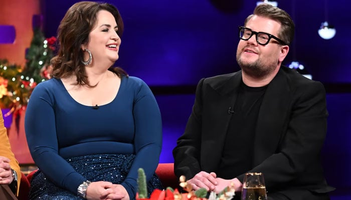 Ruth Jones gets emotional while honoring James Corden