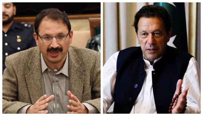 PTI KP President Junaid Akbar (left) and PTI founder Imran Khan. — APP/Reuters/File