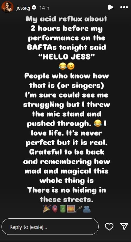 Jessie J reveals ‘struggles with performing