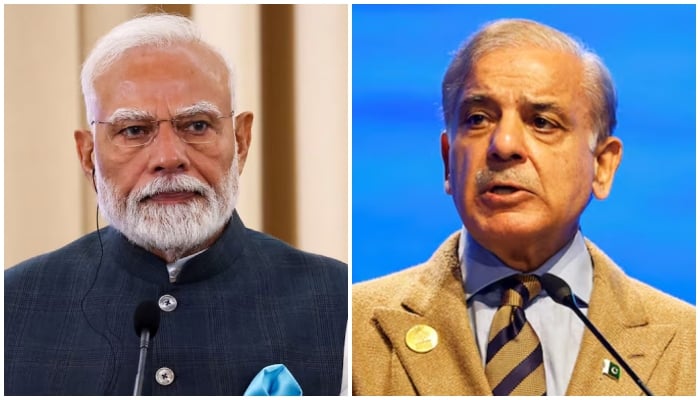 Prime Minister Shehbaz Sharif (right) and Indian PM Narendra Modi. — Reuters/File