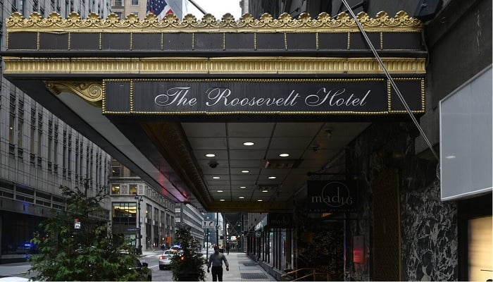 The picture shows the entrance of The Roosevelt Hotel in Mahattan, New York, US. — PID/File