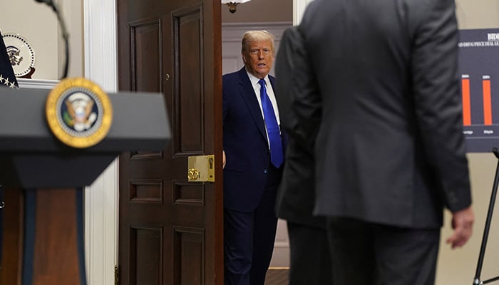 US President Donald Trump walks at the White House on the day of a press conference, in Washington, DC, US, May 12, 2025. — Reuters