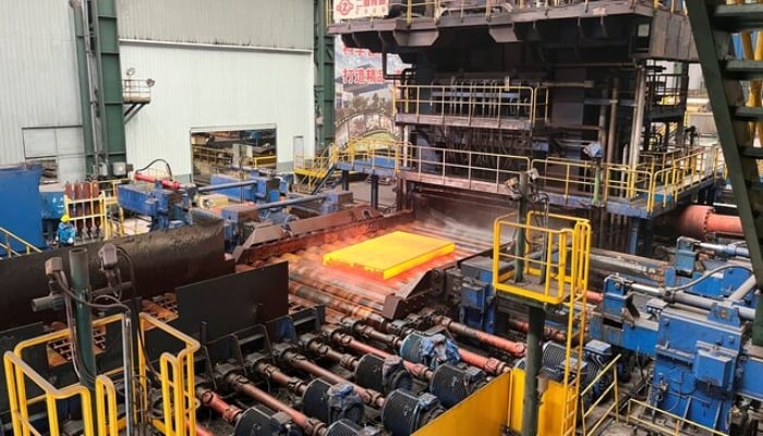 This representational image shows a steel billet on a medium plate production line at a Baowu Group steel mill in Ezhou, Hubei province, China June 21, 2023. — Reuters