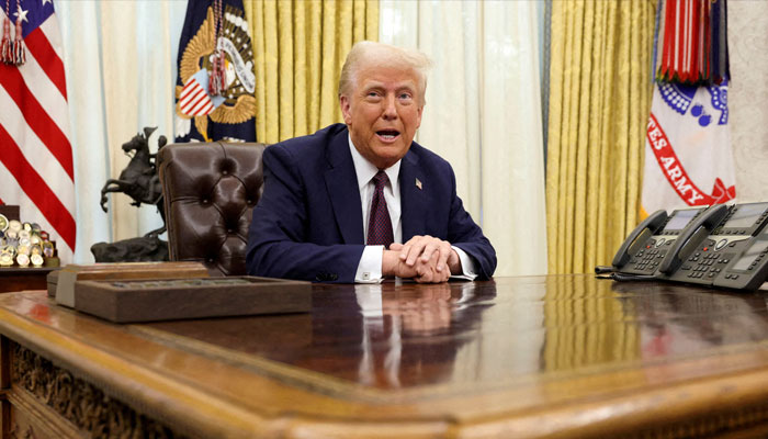 US President Donald Trump sits inside the Oval Office of the White House, in Washington, DC, May 9, 2025. — Reuters